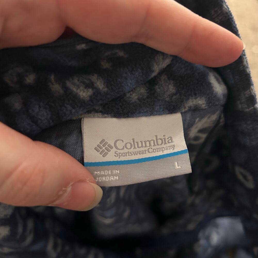 Columbia Long Sleeve Blue Fleece Pullover Top Quarter Zip Lightweight Large - Picture 5 of 5